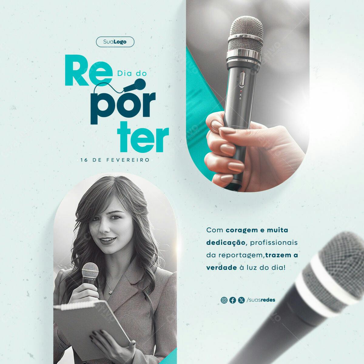 Flyer Dia do Repórter PSD Editável