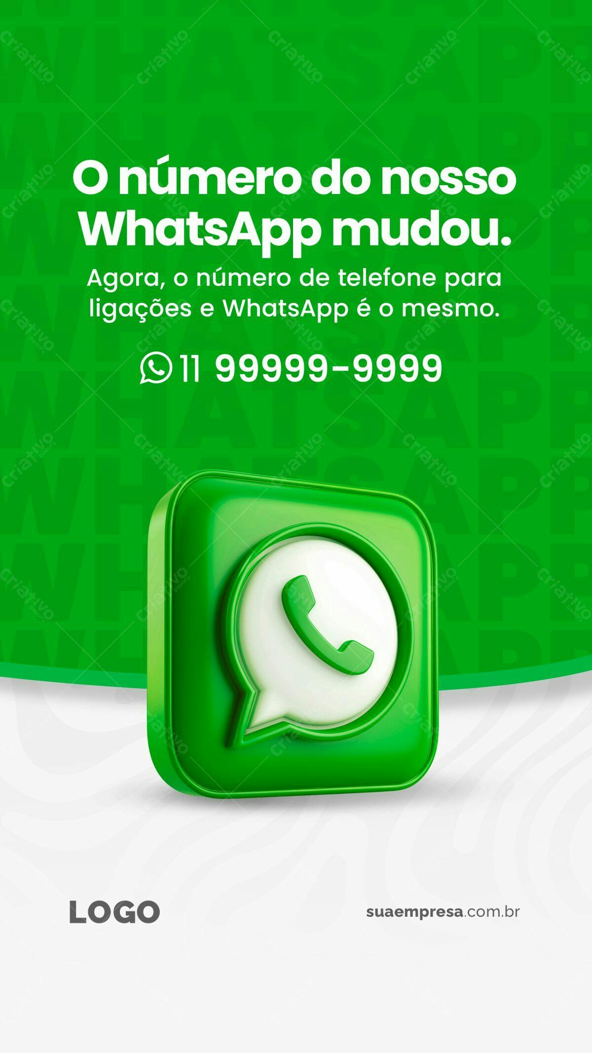Post para WhatsApp PSD Editável