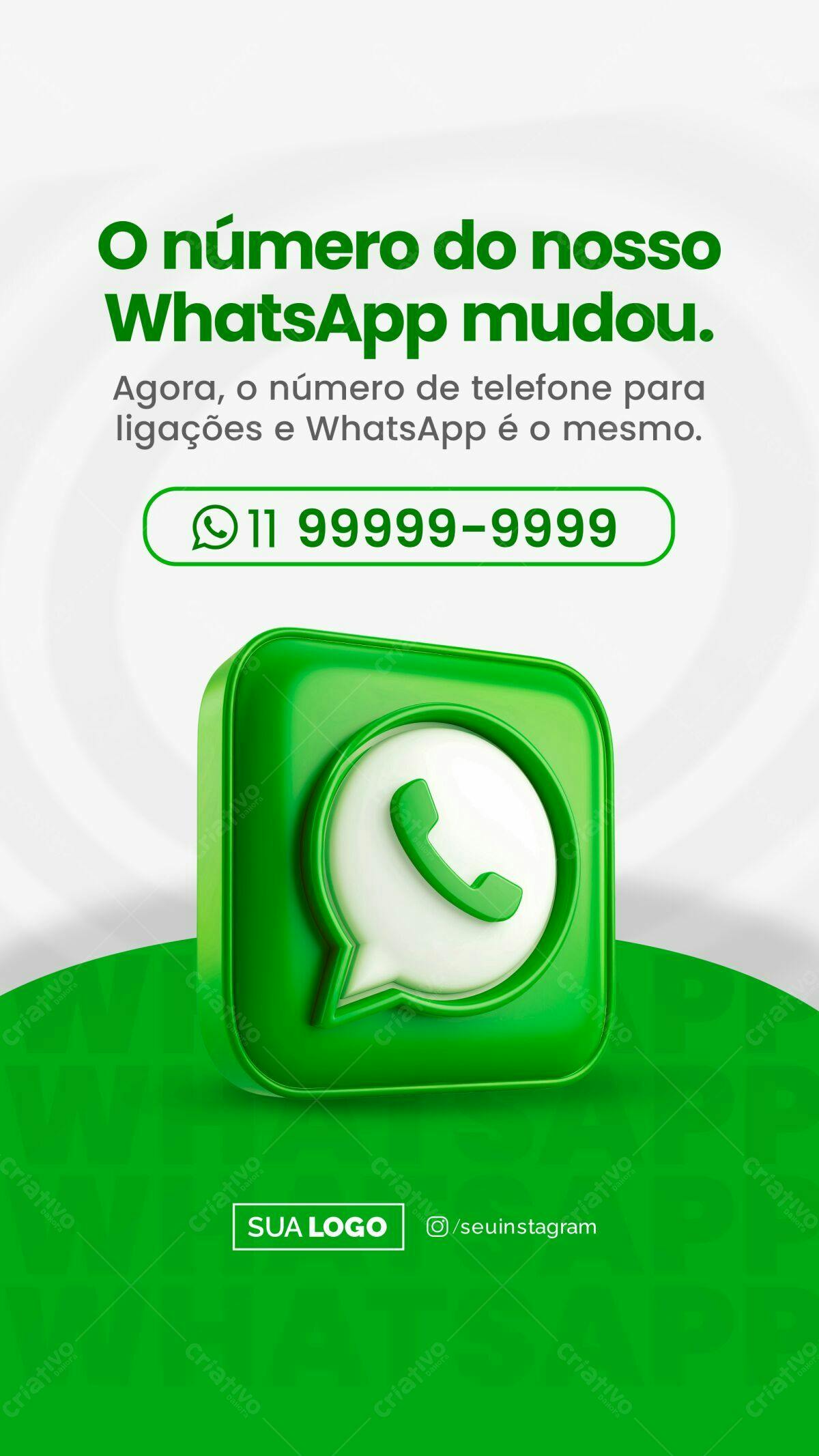 Post para WhatsApp PSD Editável
