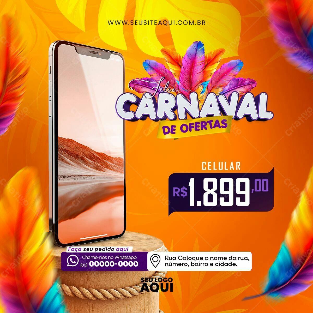 Flyer Carnaval de Ofertas PSD Editável