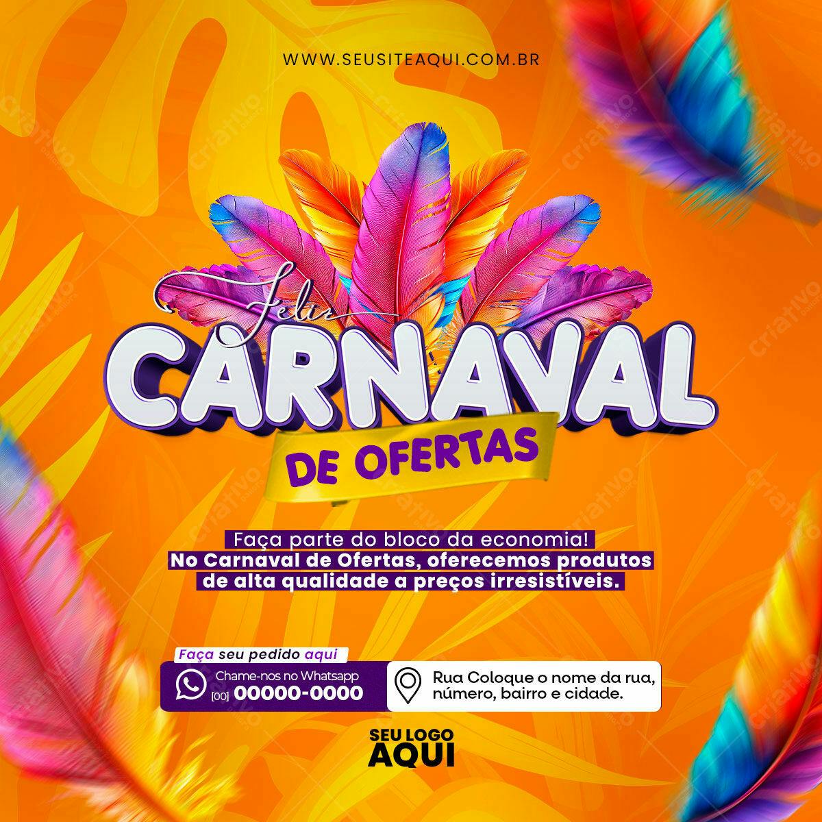 Flyer Carnaval de Ofertas PSD Editável