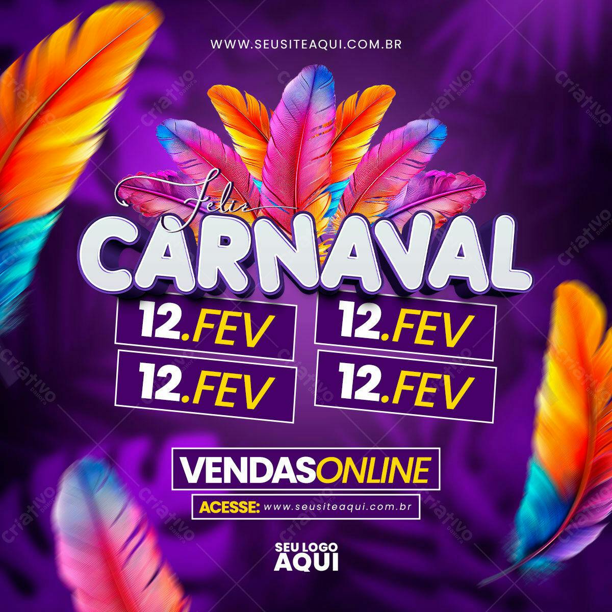 Flyer para Carnaval PSD Editável