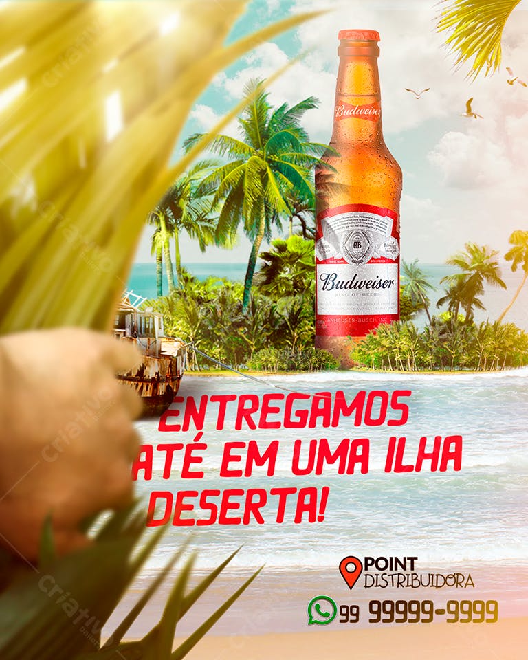 Flyer Cerveja Verão PSD Editável