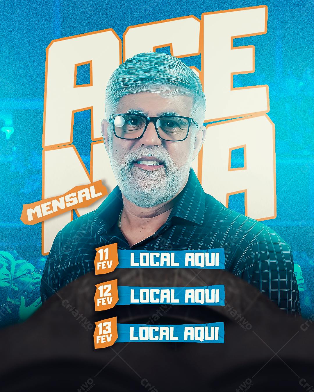 Flyer Evento Mensal Arena PSD Editável