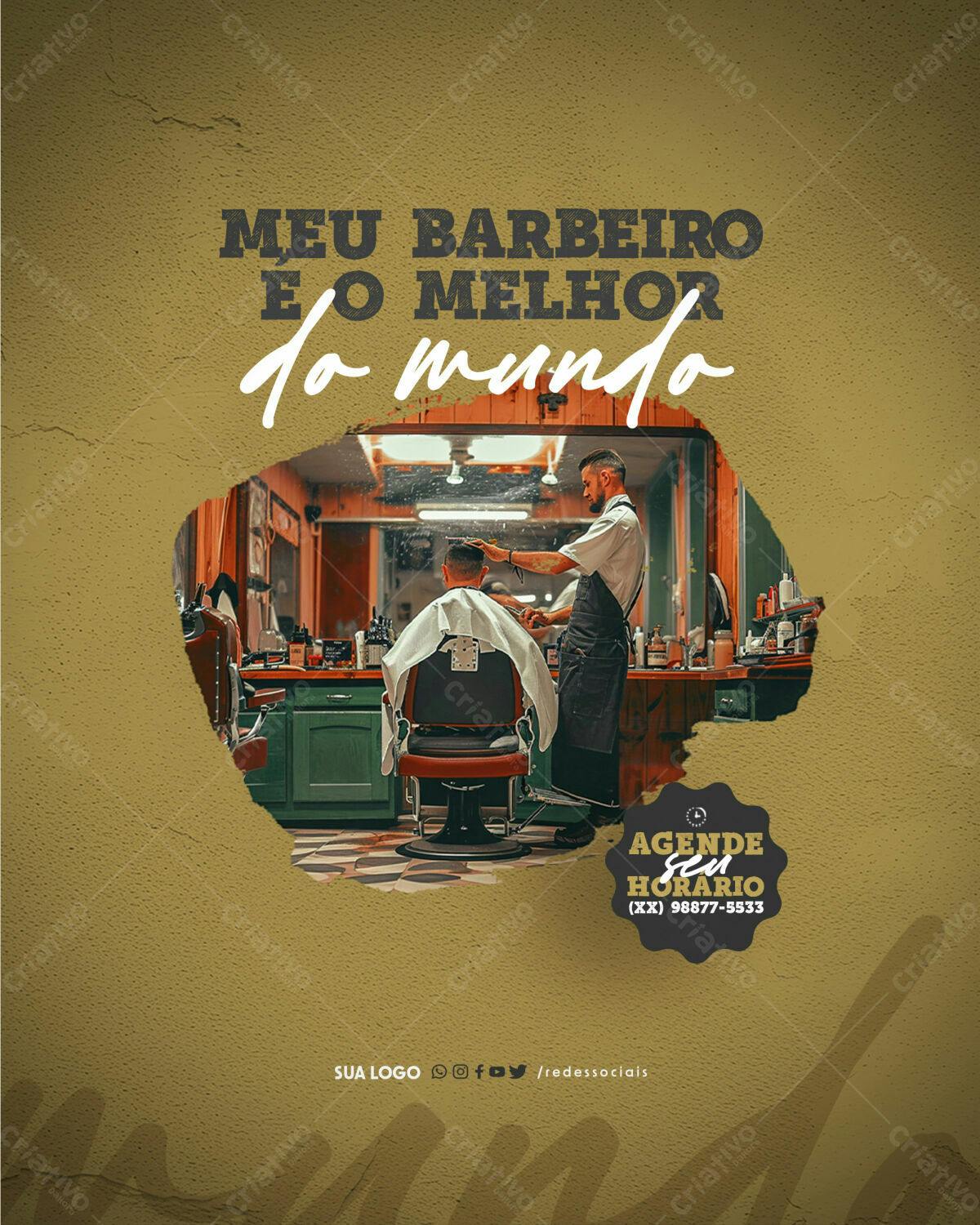 Flyer para Barbearia PSD Editável