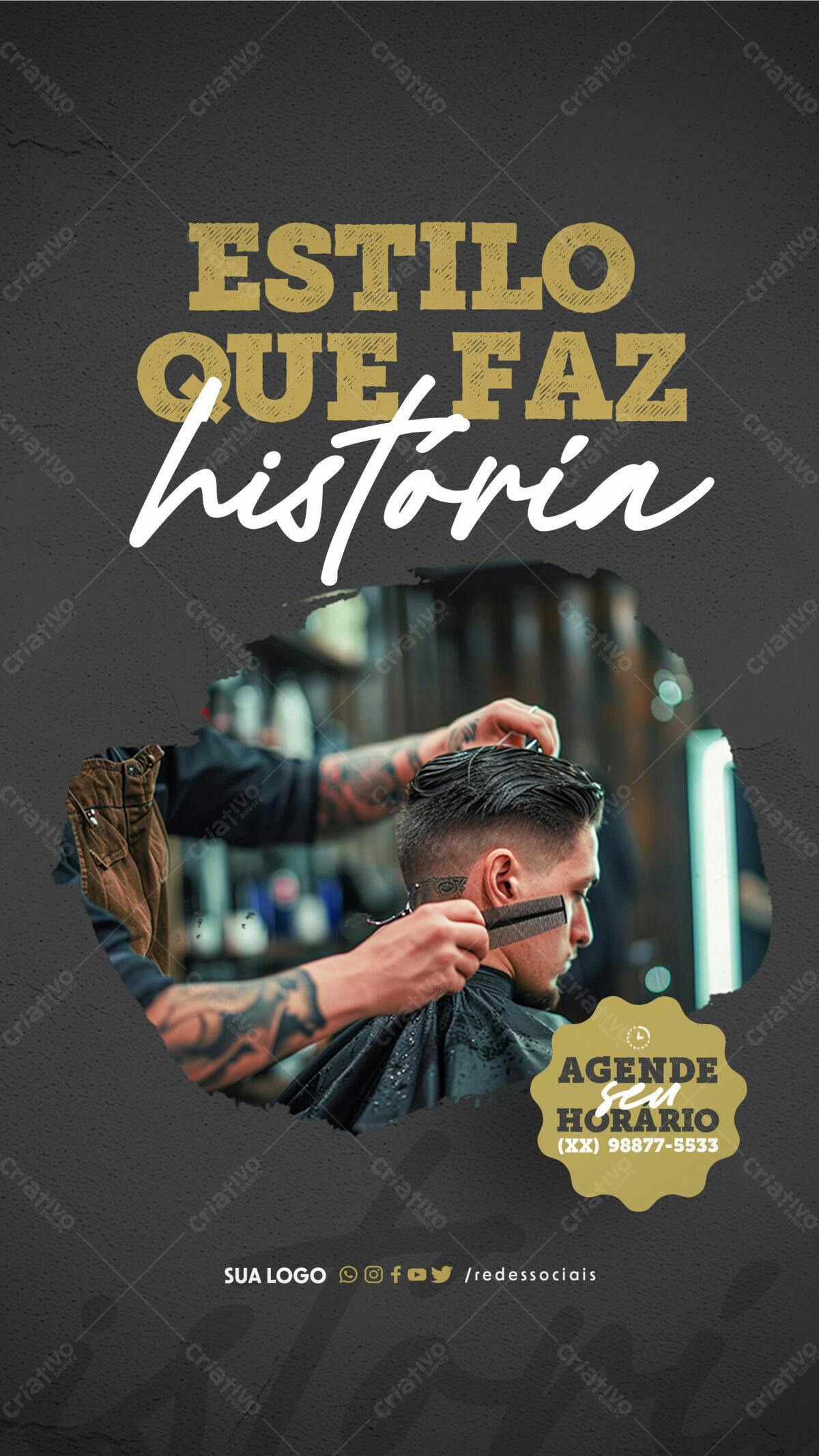 Flyer para Barbearia PSD Editável