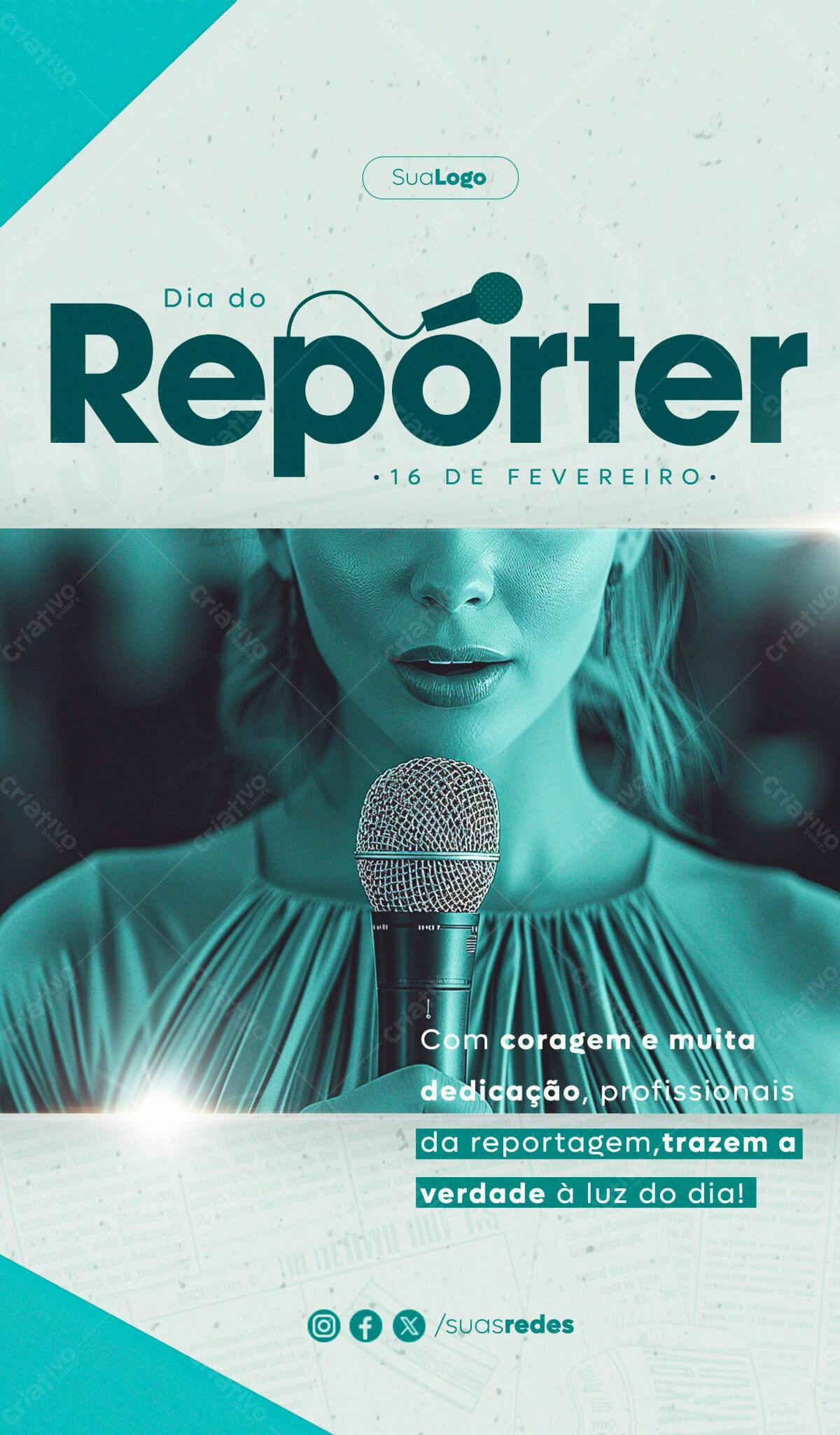 Flyer Dia do Repórter PSD Editável