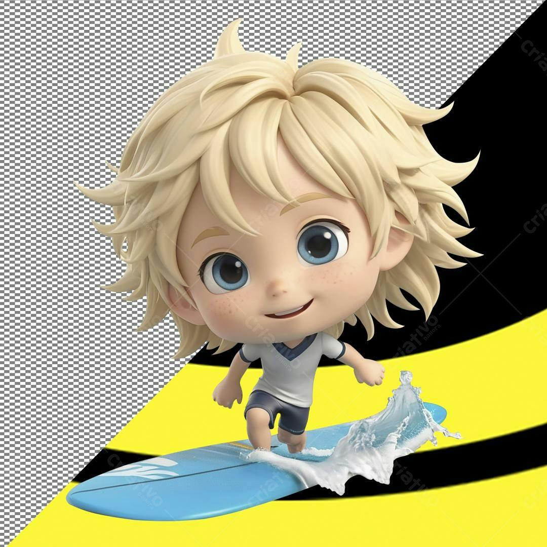 Icone Menino Surfista PNG com fundo transparente