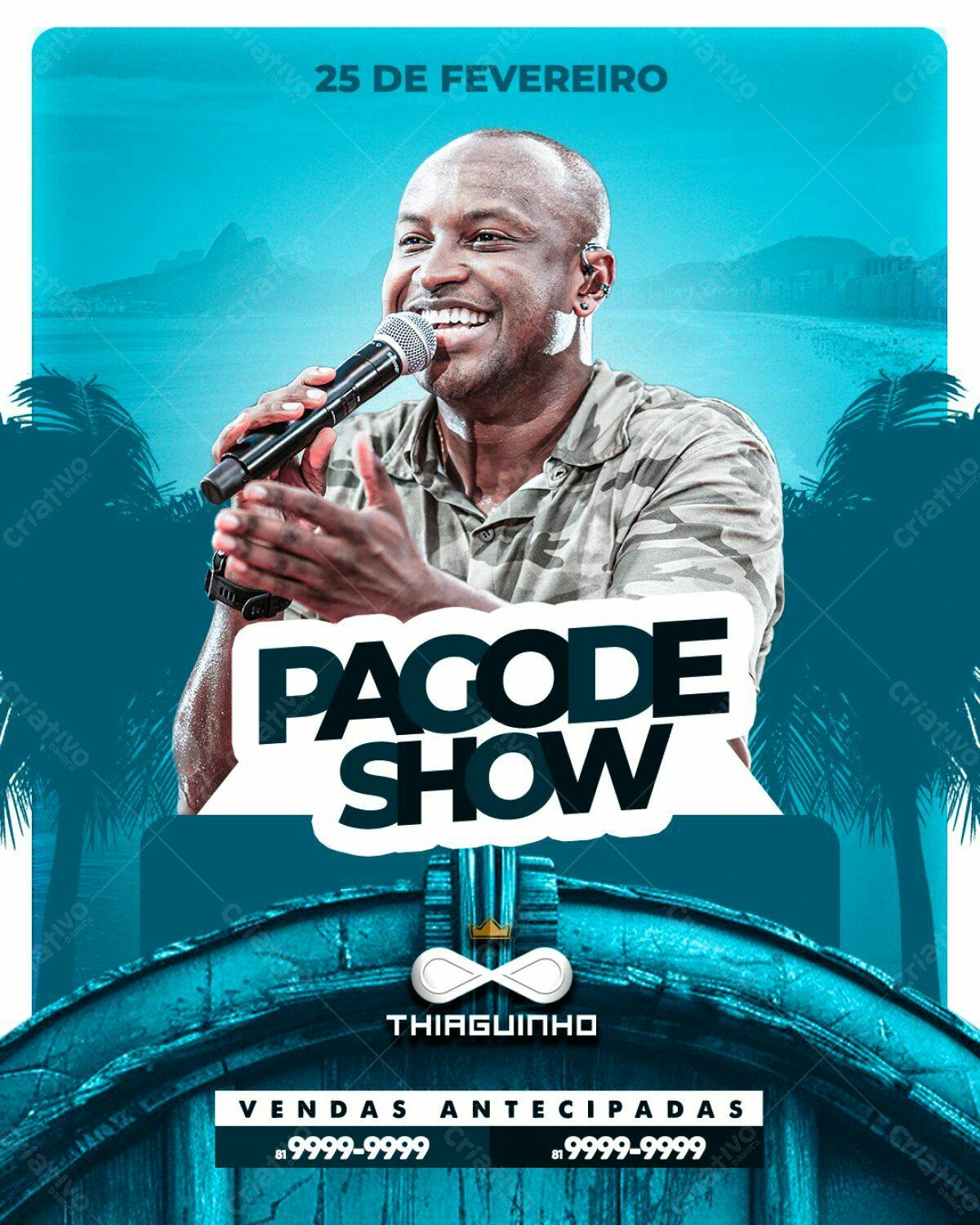 Flyer para Show de Pagode com Thiaguinho PSD Editável