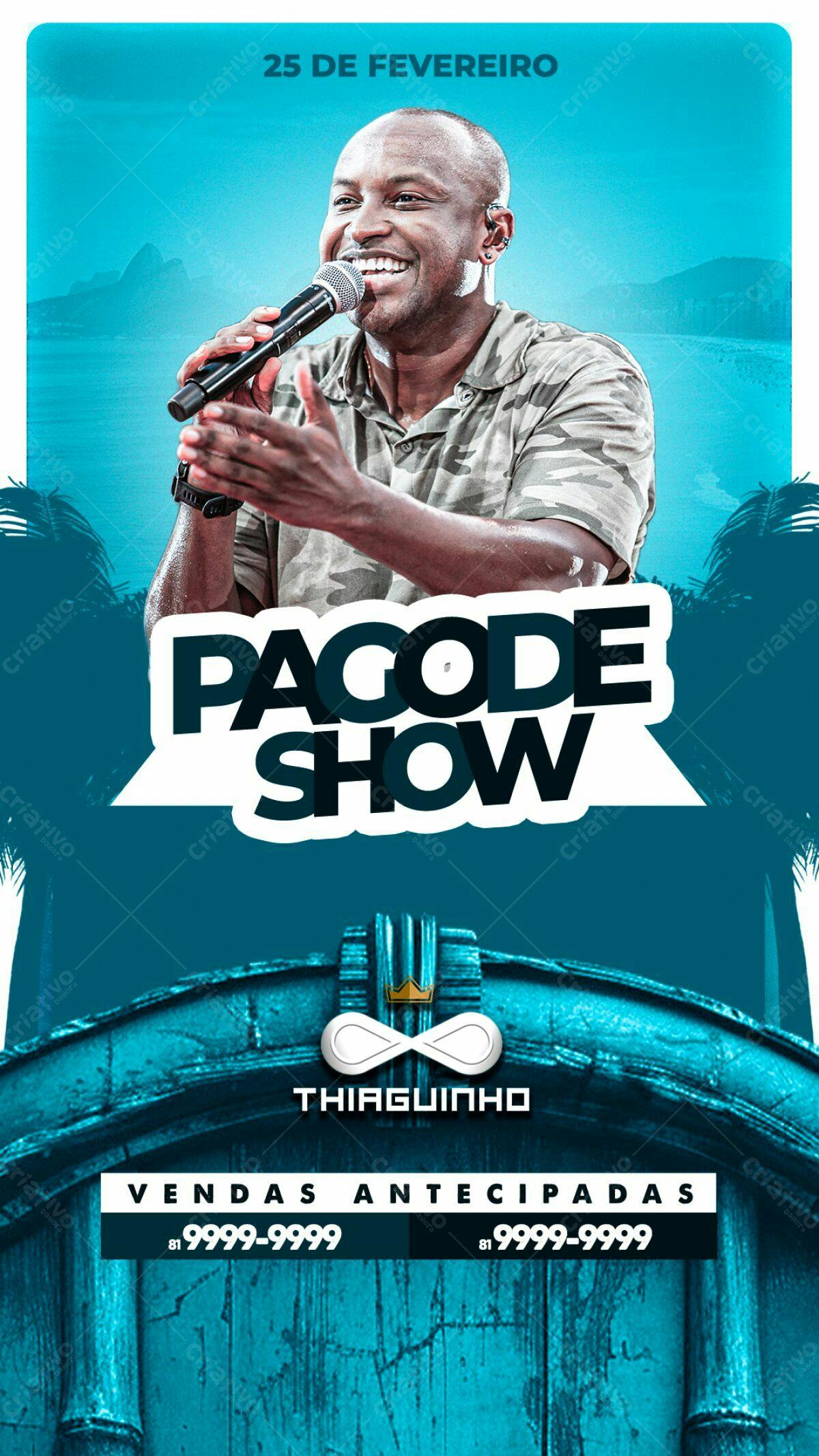 Flyer Pagode Show Thiaguinho PSD Editável