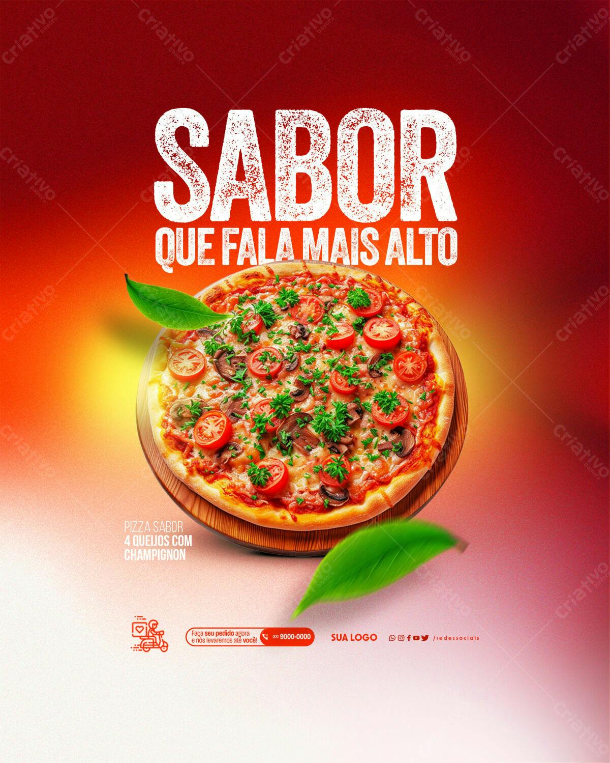 Flyer para Pizzaria PSD Editável