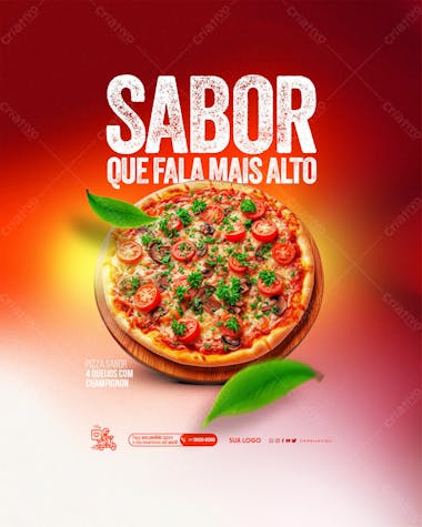 Social media pizzaria sabor que fala mais alto