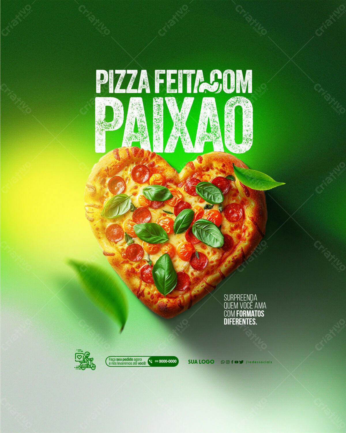 Flyer Dia dos Namorados Pizza PSD Editável