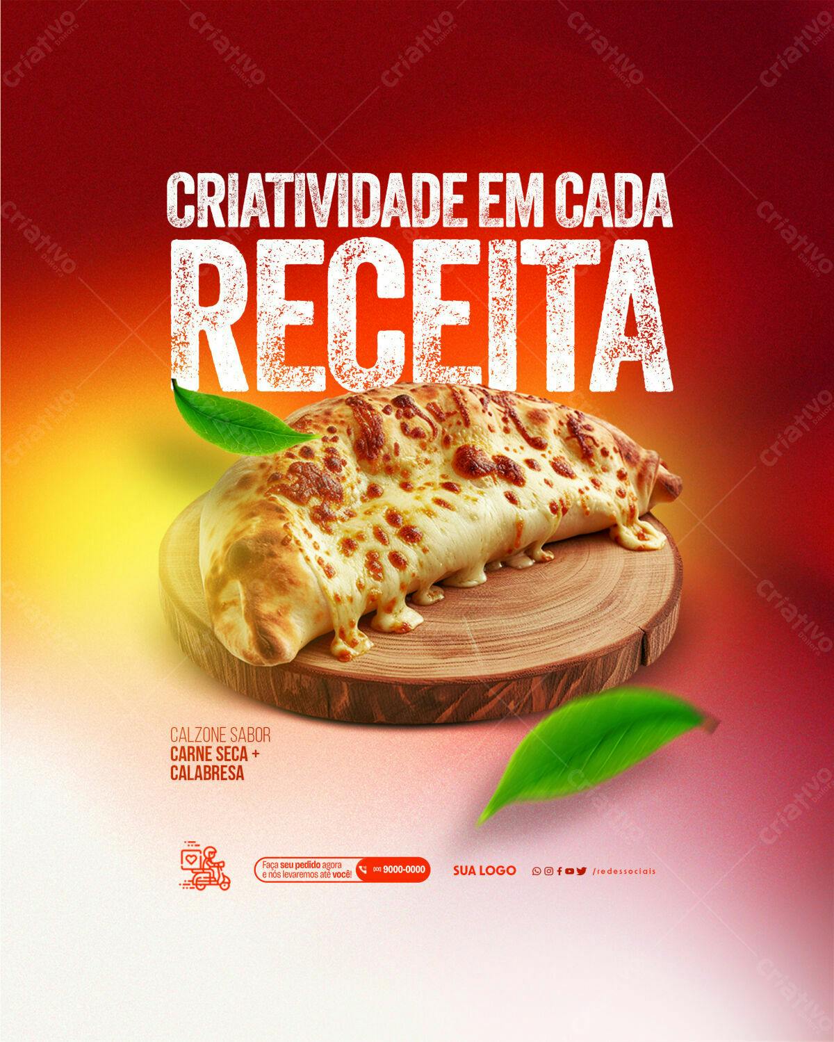 Flyer para Lançamento de Calzone PSD Editável