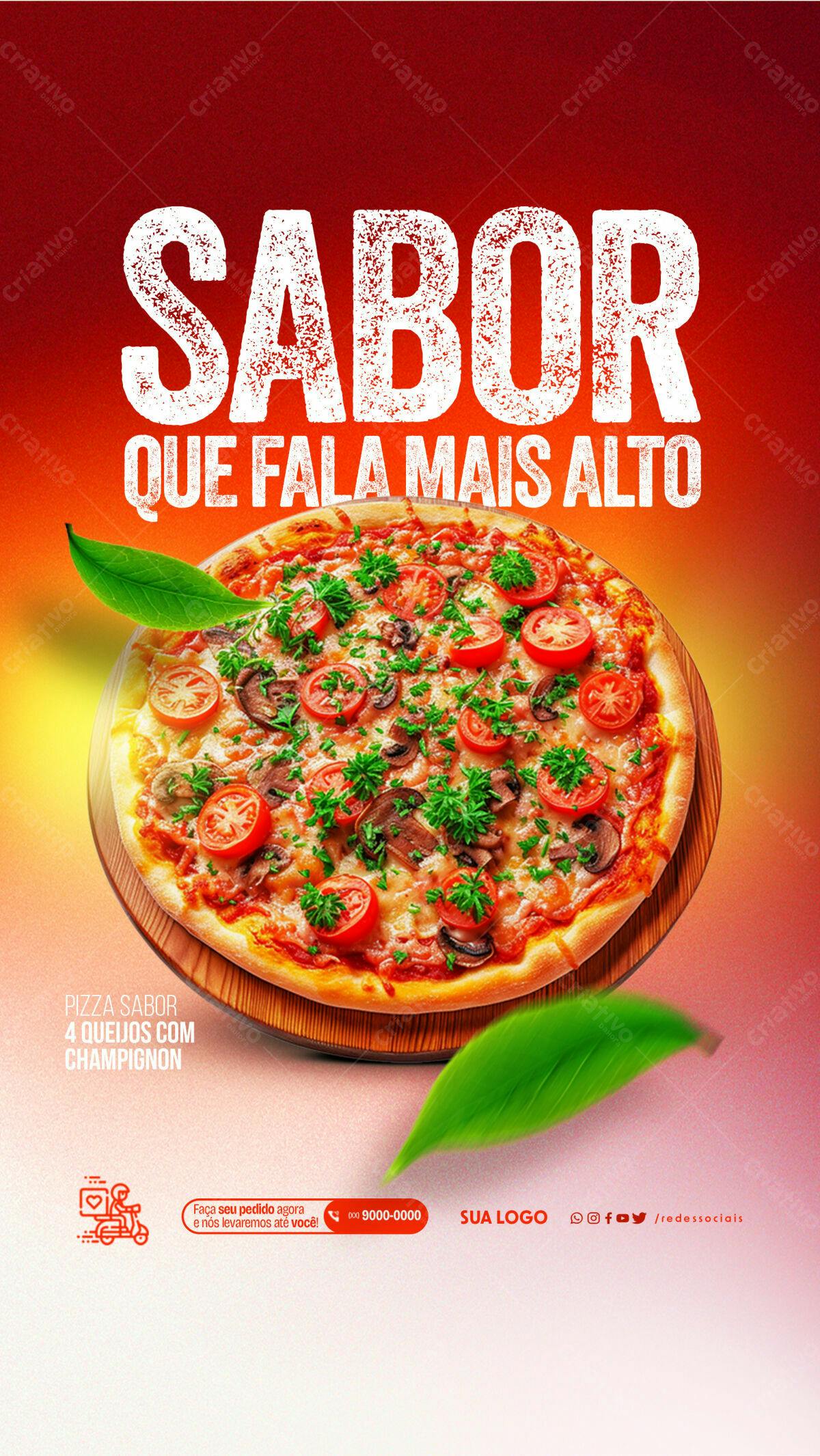 Flyer para Pizzaria PSD Editável