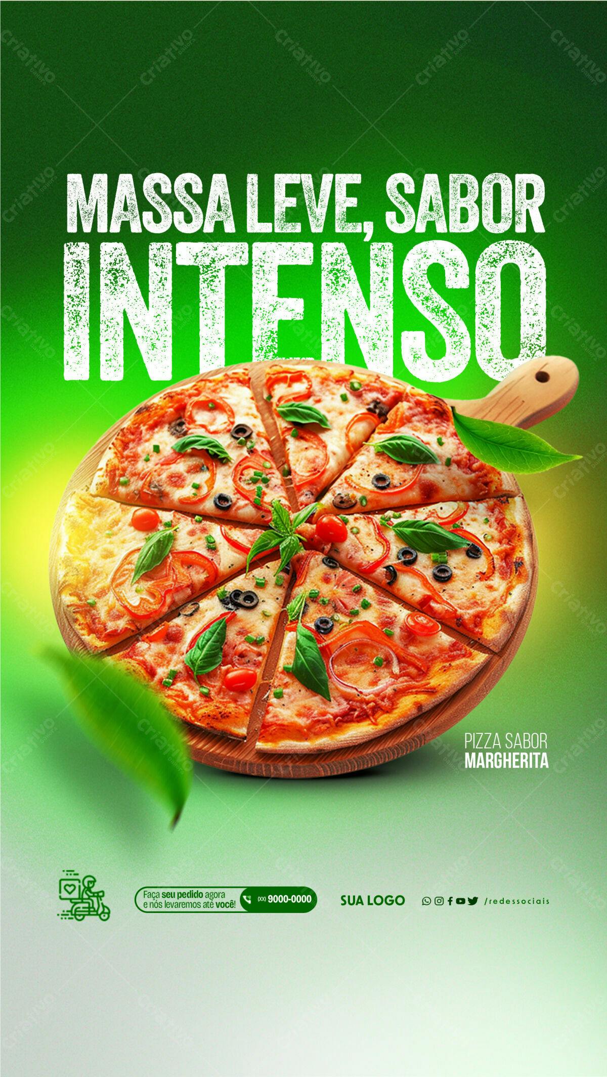 Flyer Pizza Margherita PSD Editável