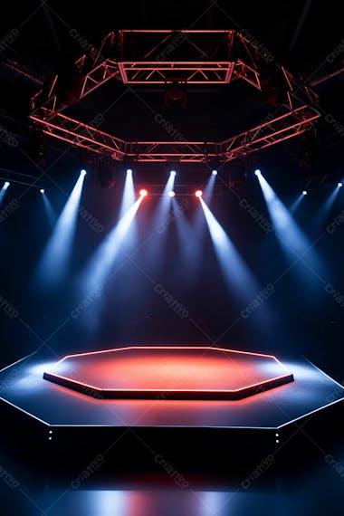 Background 3d palco com luzes perfeito para composição