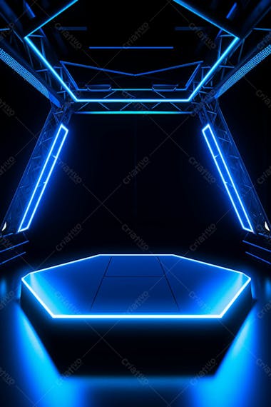 Background 3d palco com luzes perfeito para composição