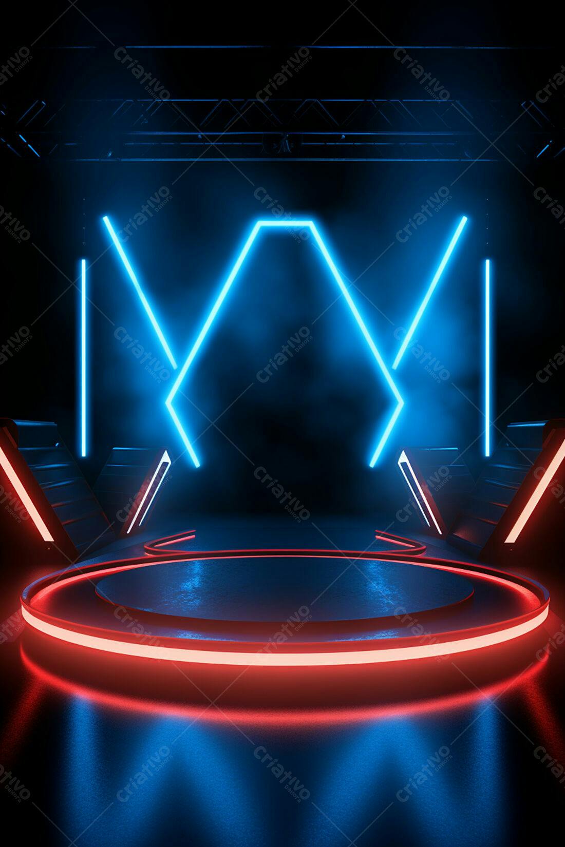 Textura Neon Azul e Vermelho para Fundo Gamer