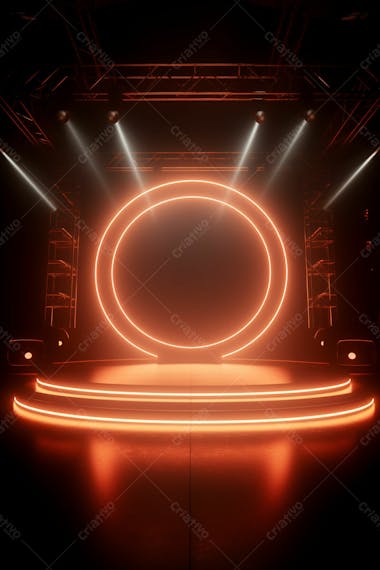 Background 3d palco com luzes perfeito para composição