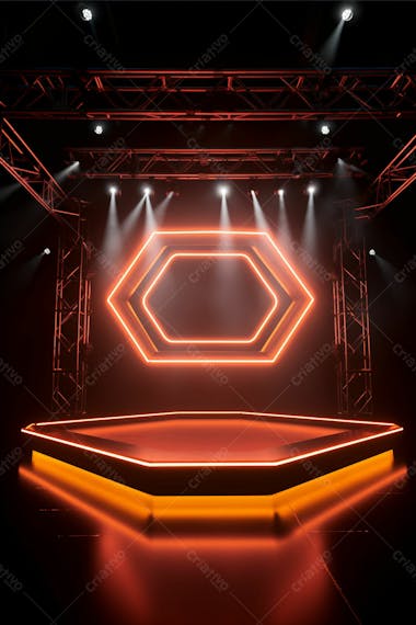 Background 3d palco com luzes perfeito para composição