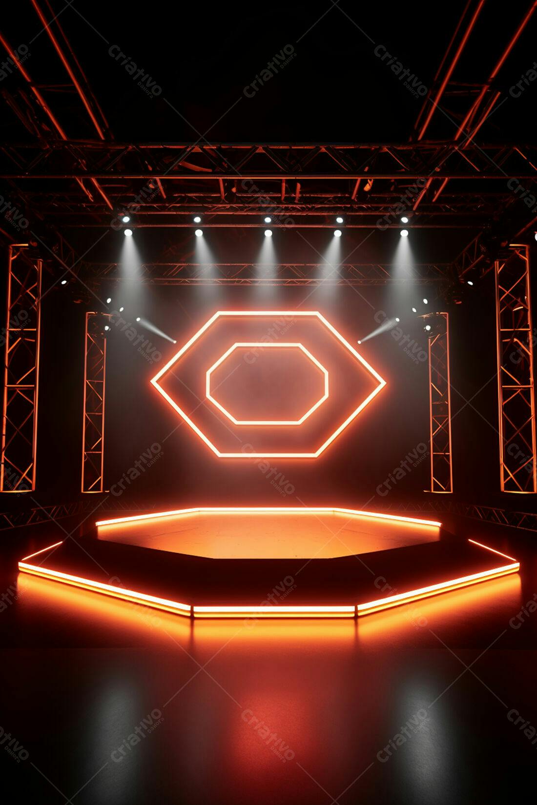 Textura palco neon laranja para fundo