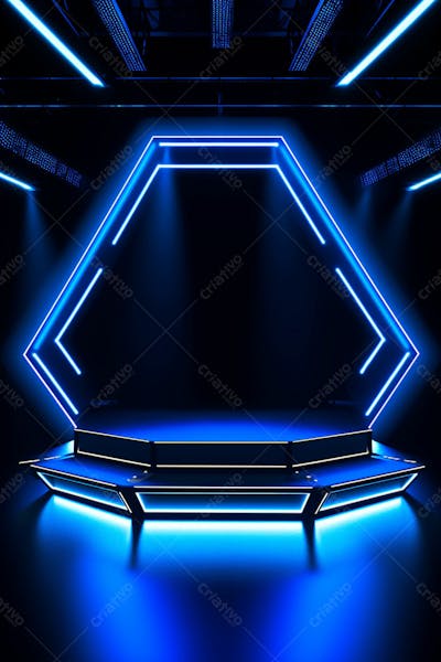 Background 3D Palco Com Luzes Perfeito Para Composição  (13)
