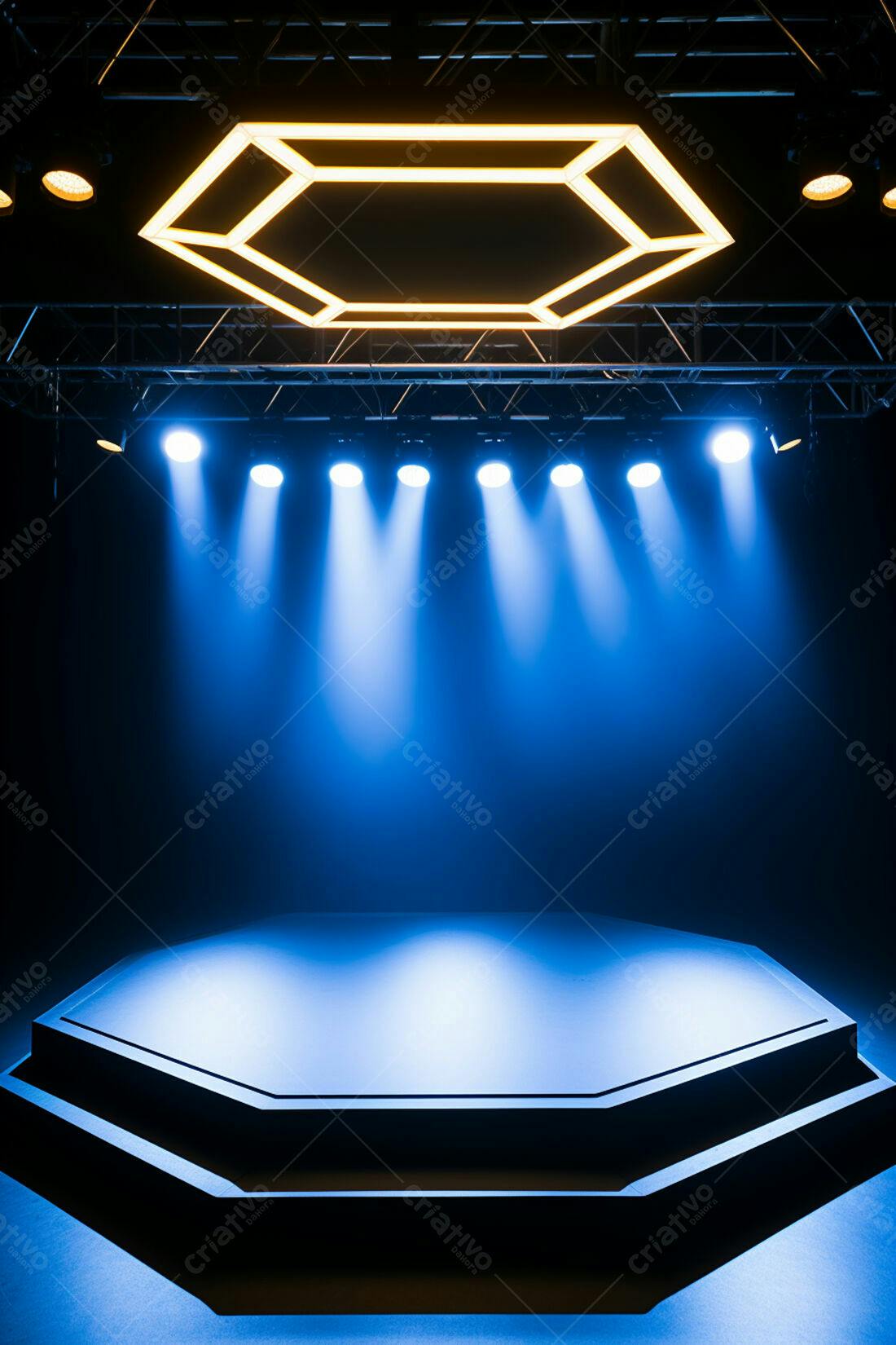 Textura palco iluminado azul para fundo de palco