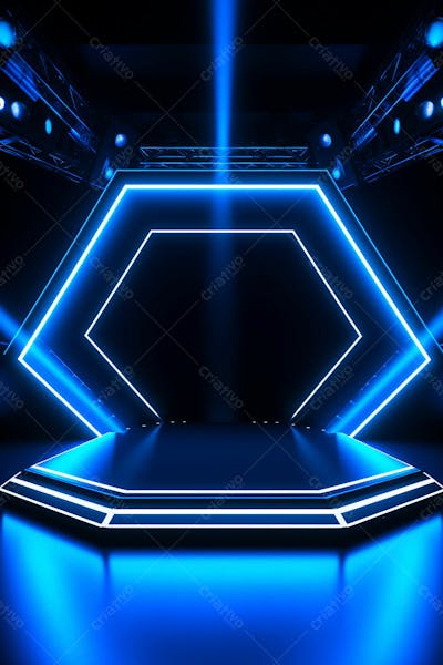 Background 3D Palco Com Luzes Perfeito Para Composição  (20)