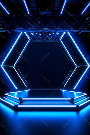 Background 3d palco com luzes perfeito para composição