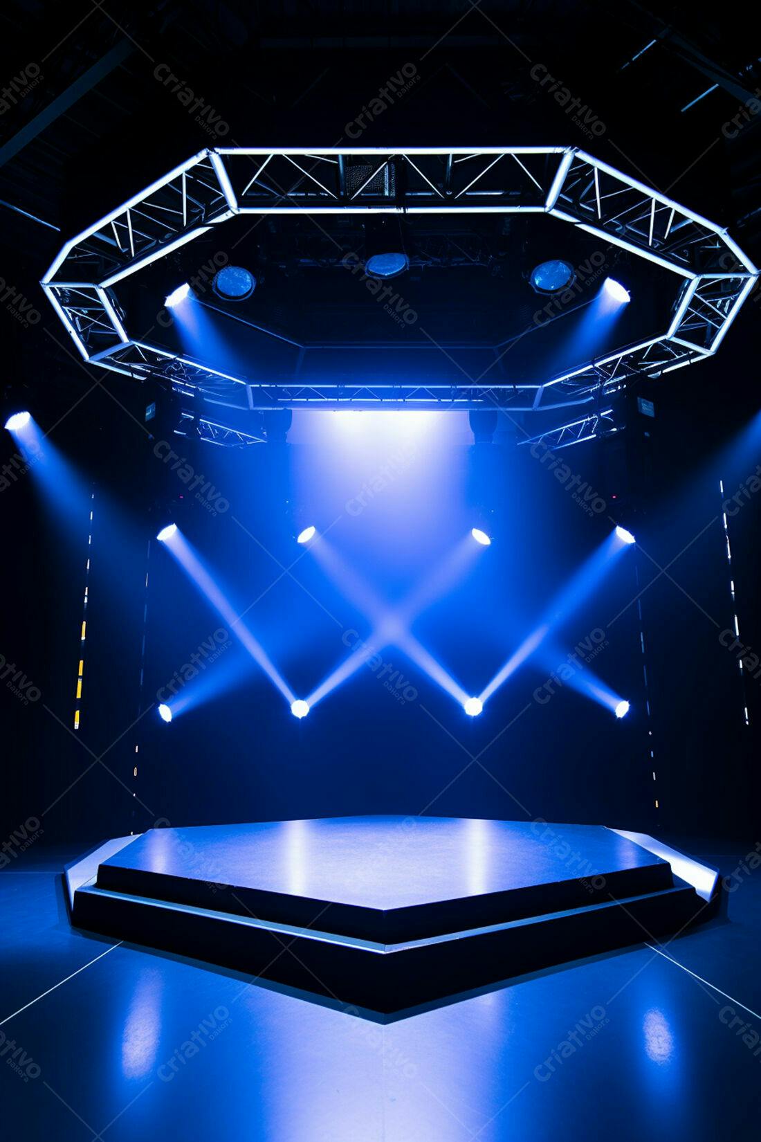 Textura Palco Iluminado Azul para Fundo
