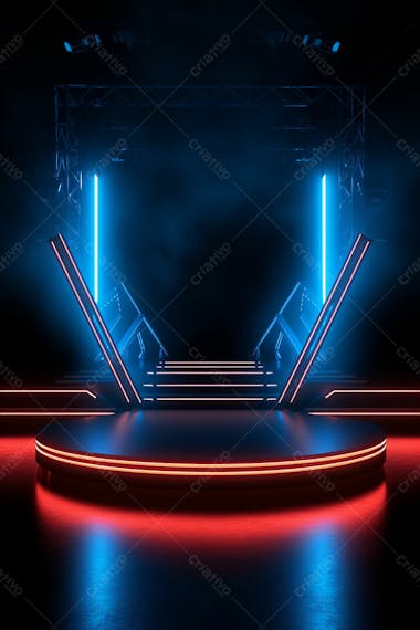 Background 3d palco com luzes perfeito para composição