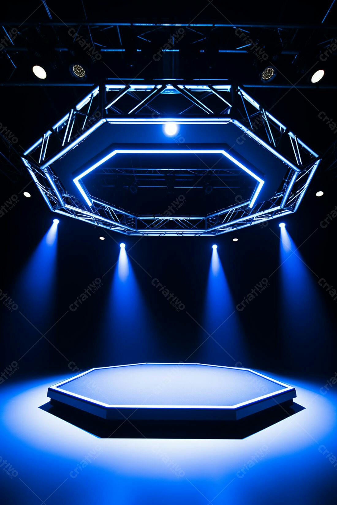 Textura Metal Neon Azul para Fundo Gamer