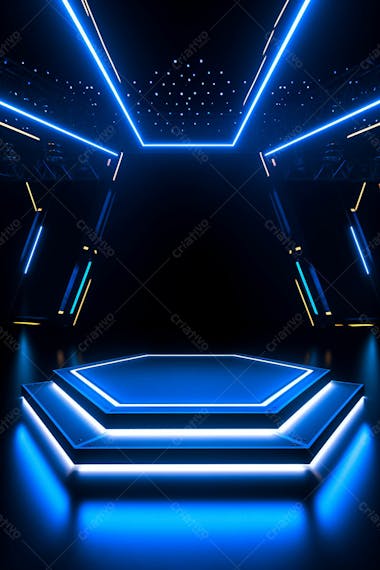 Background 3d palco com luzes perfeito para composição