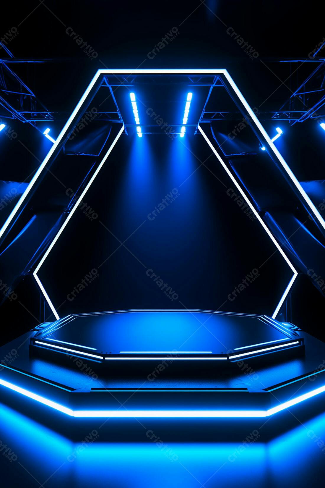Textura palco futurista azul para fundo de games