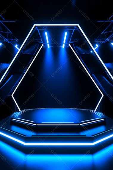 Background 3d palco com luzes perfeito para composição