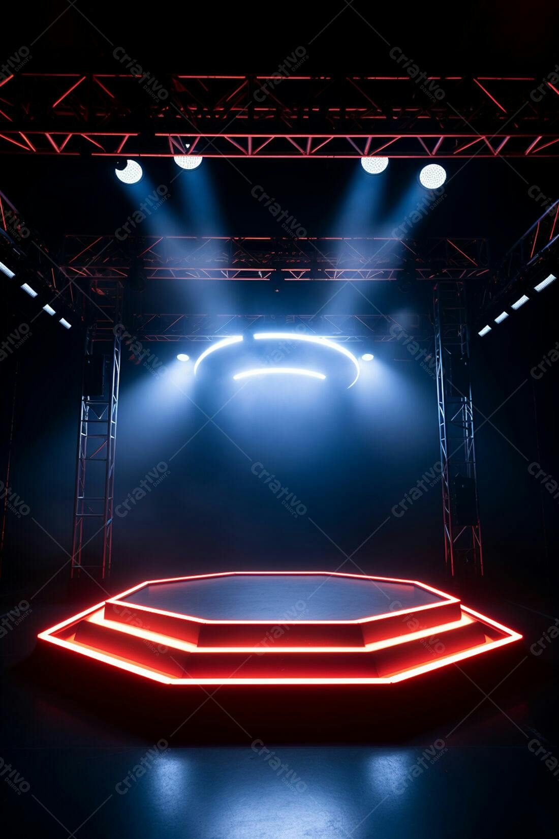 Textura palco neon vermelho para fundo 3D