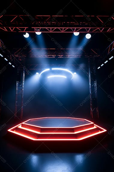 Background 3d palco com luzes perfeito para composição