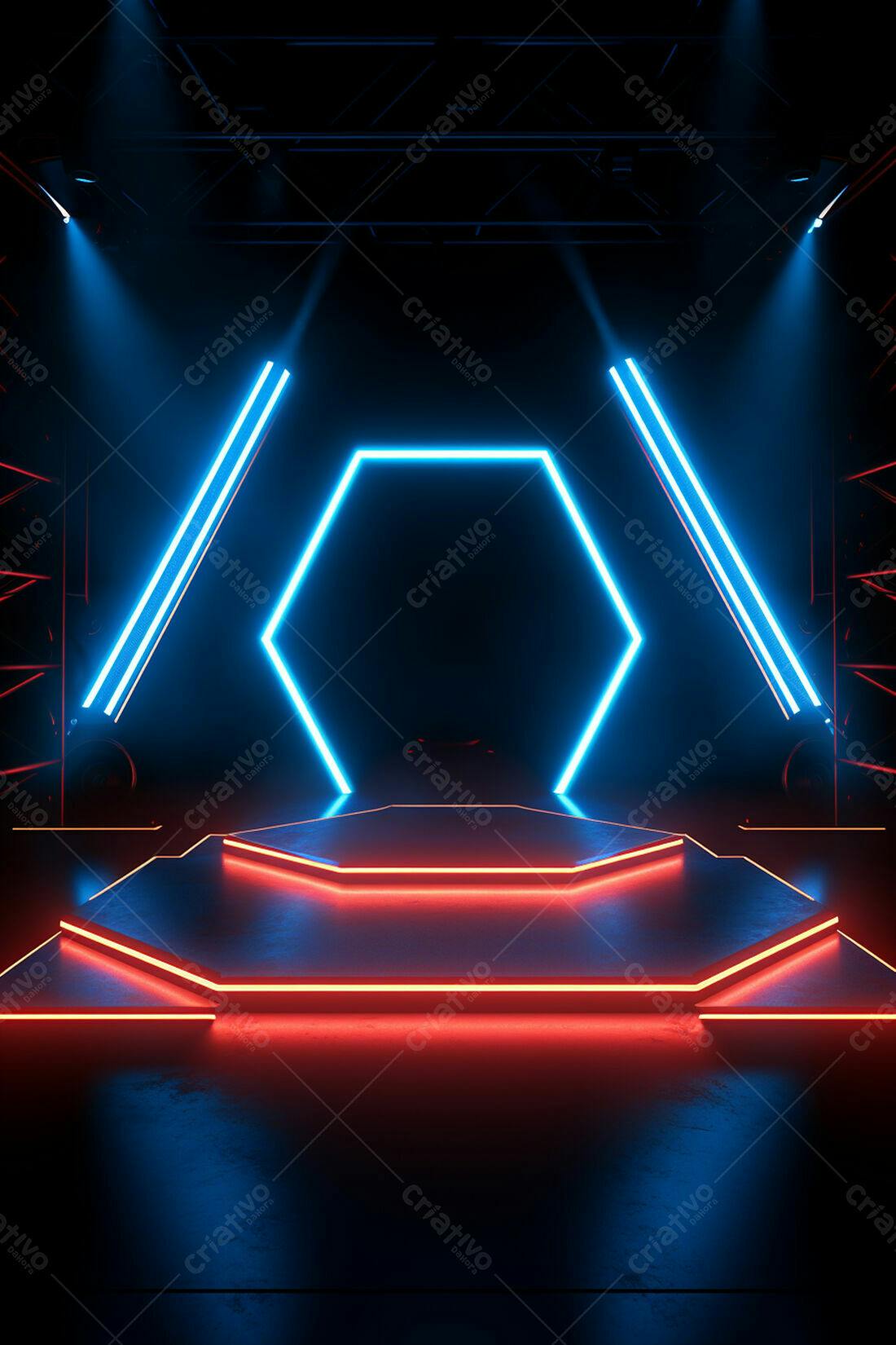 Textura Neon Azul e Vermelho para Fundo Cyberpunk