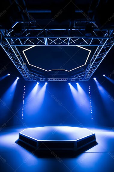 Background 3d palco com luzes perfeito para composição