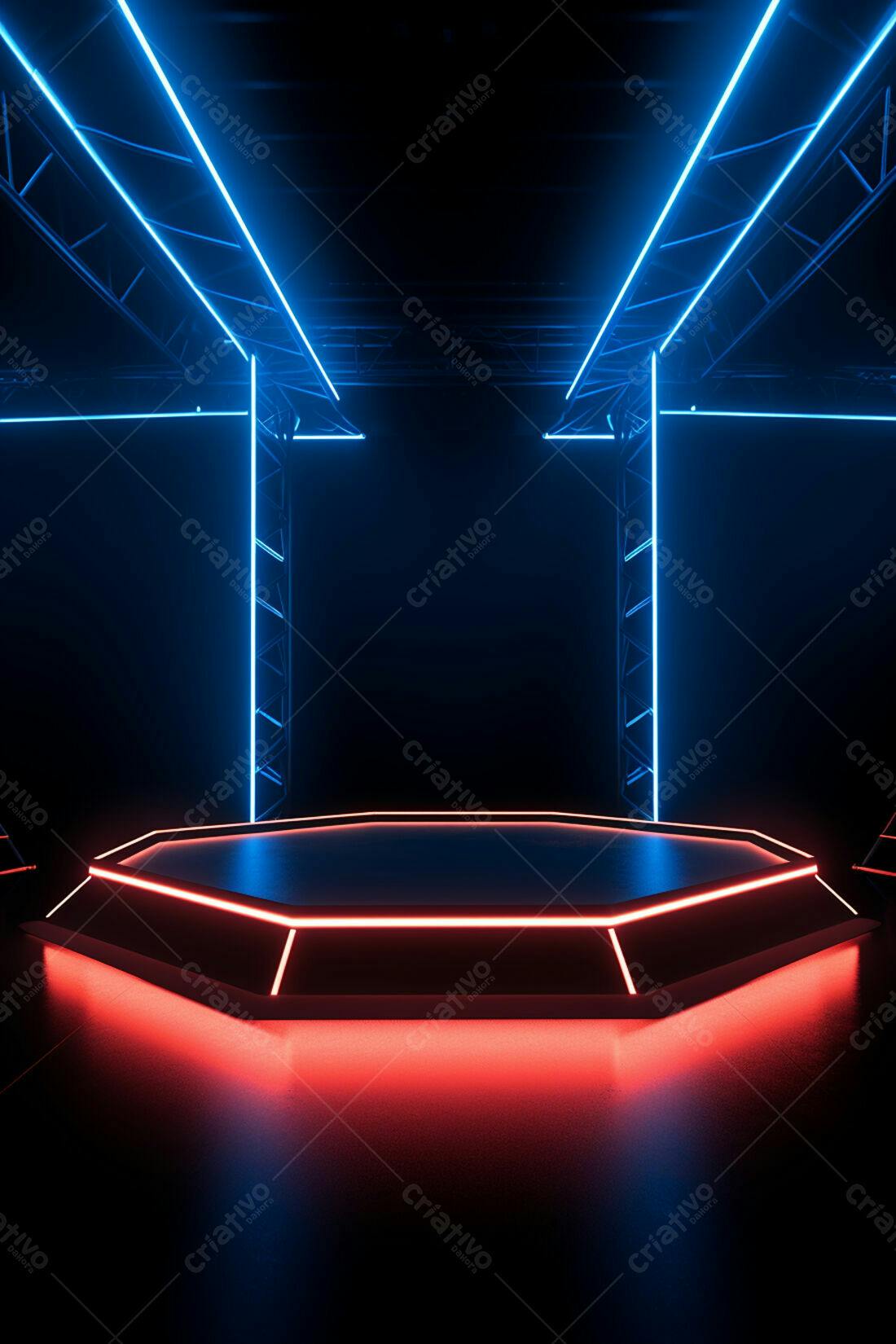 Textura Neon Azul e Vermelho para Fundo Gamer