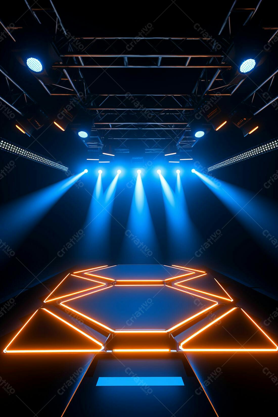 Textura Neon Laranja e Azul para Fundo