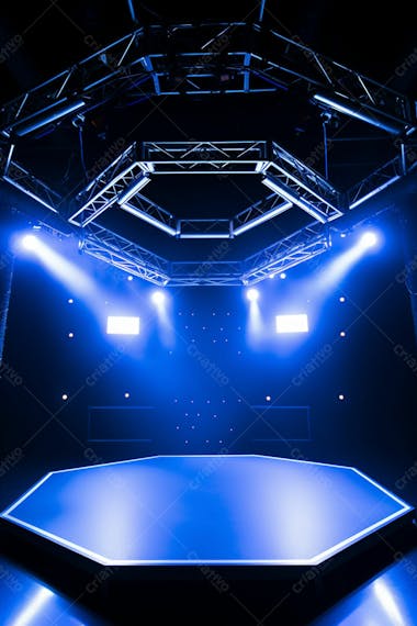 Background 3d palco com luzes perfeito para composição