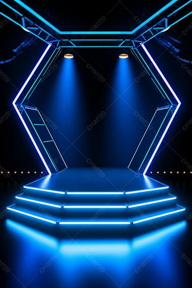 Background 3d palco com luzes perfeito para composição