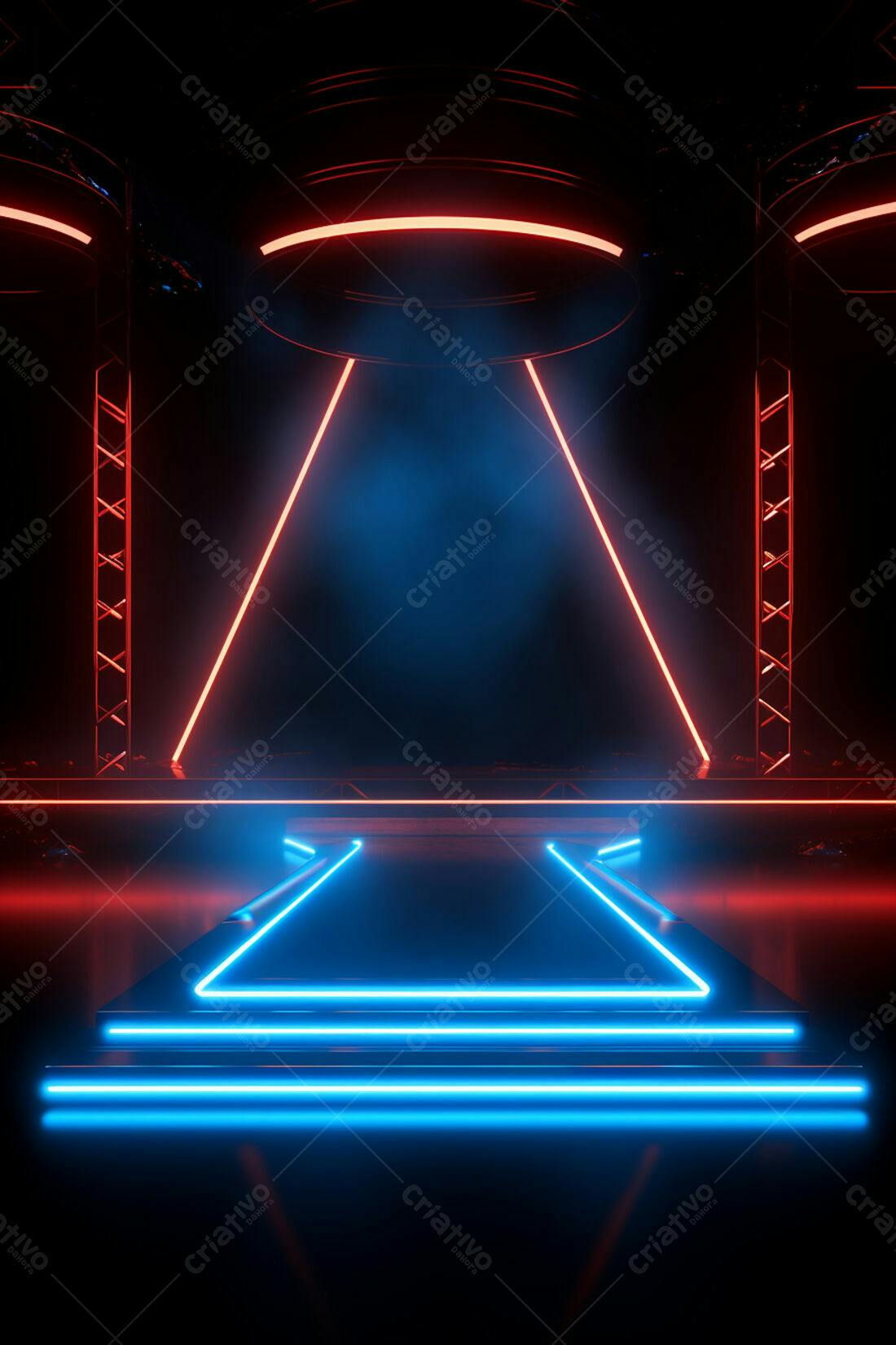 Textura Neon Azul e Vermelho para Fundo Cyberpunk