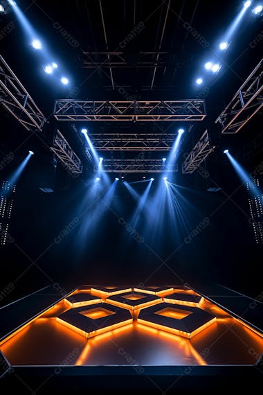 Background 3d palco com luzes perfeito para composição