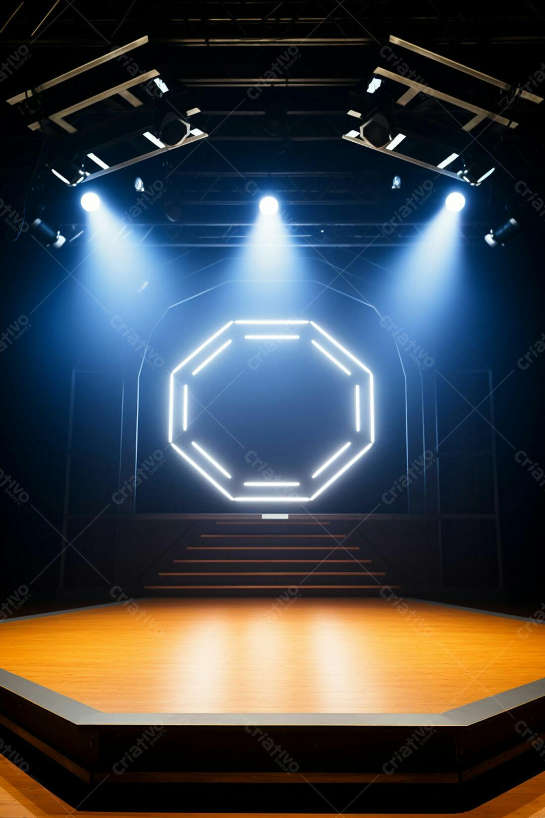 Textura Madeira Palco Iluminado para Fundo