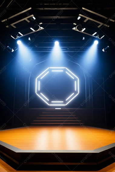 Background 3d palco com luzes perfeito para composição