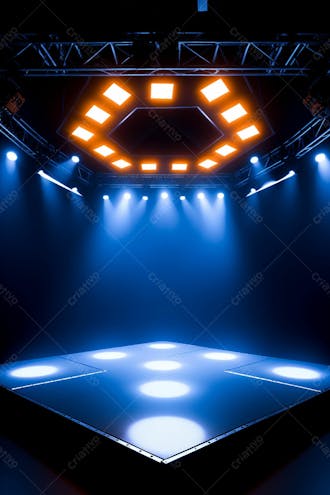 Background 3d palco com luzes perfeito para composição