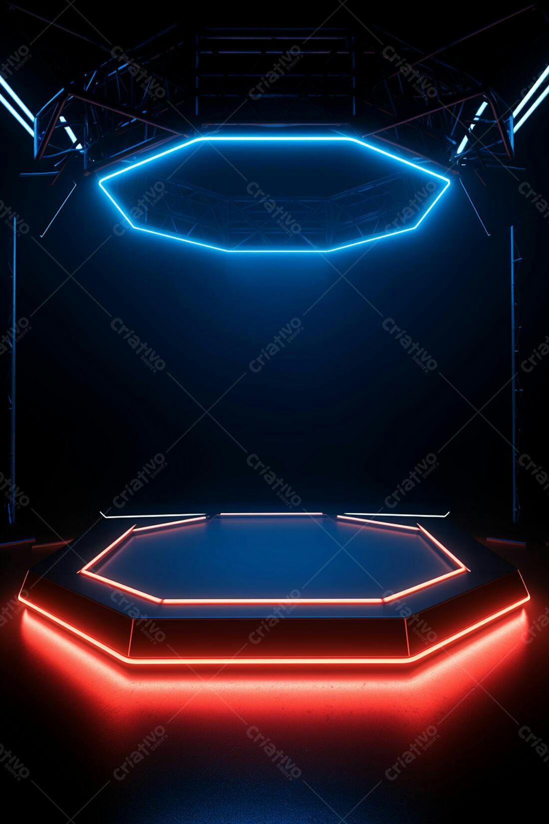 Textura Neon Azul e Vermelho para Fundo Gamer